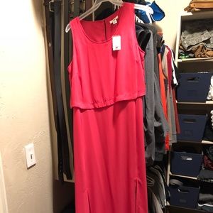Full length dress salmon pink